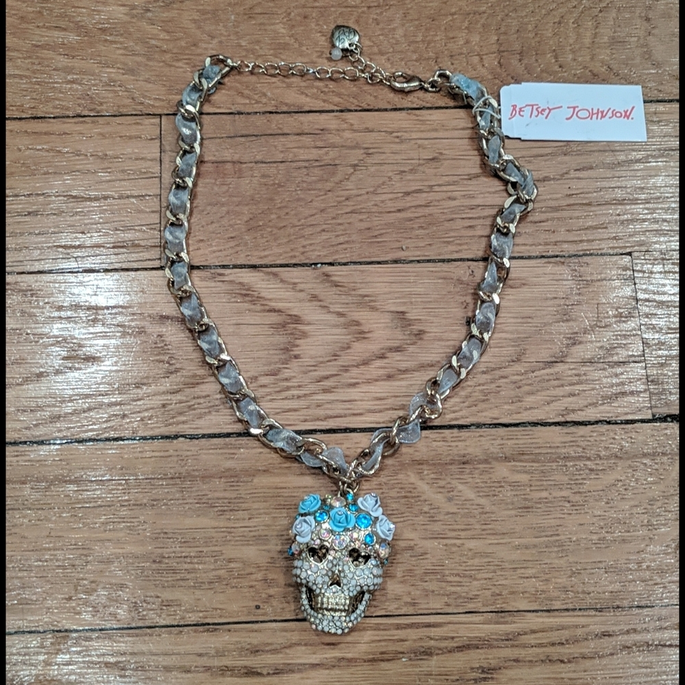 Authentic Betsey Johnson Skull Necklace